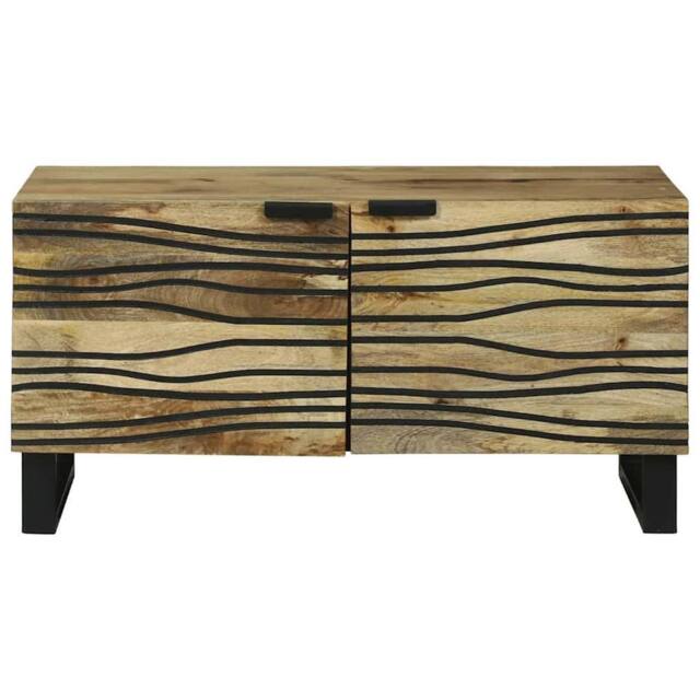Berkfield Home Modern Coffee Table - 80 x 50 x 40 cm, Solid Mango Wood in Beige - Size: 80 x 50 x 40 cm - image 1
