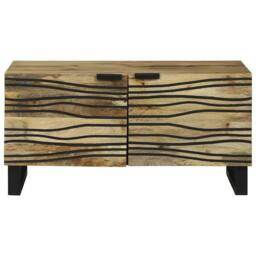 Berkfield Home Modern Coffee Table - 80 x 50 x 40 cm, Solid Mango Wood in Beige - Size: 80 x 50 x 40 cm - thumbnail 1