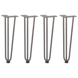 Berkfield Home Hairpin Table Legs 4 pcs Natural Steel 42 cm Solid Steel in Brown - thumbnail 2