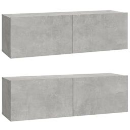 Berkfield Home 4 Piece TV Cabinet Set Concrete Grey Engineered Wood - thumbnail 4