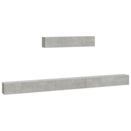 Berkfield Home 4 Piece TV Cabinet Set Concrete Grey Engineered Wood - thumbnail 2