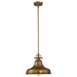 Netlighting Emery 1 Light Dome Ceiling Pendant Weathered brass E27 in Yellow - thumbnail 3