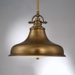 Netlighting Emery 1 Light Dome Ceiling Pendant Weathered brass E27 in Yellow - thumbnail 5
