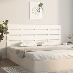 Berkfield Home Headboard White 140x3x80 cm Solid Wood Pine - Size: 140 x 3 x 80 cm - thumbnail 3