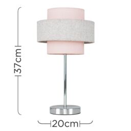 ValueLights Weaver Pink Table Lamp Touch On/Off Dimmable - thumbnail 6