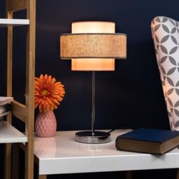 ValueLights Weaver Pink Table Lamp Touch On/Off Dimmable