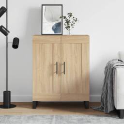 Berkfield Home Sideboard Sonoma Oak 69.5x34x90 cm Engineered Wood in Light Brown - thumbnail 2