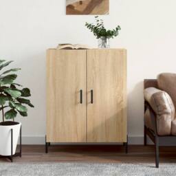 Berkfield Home Sideboard Sonoma Oak 69.5x34x90 cm Engineered Wood in Light Brown - thumbnail 2