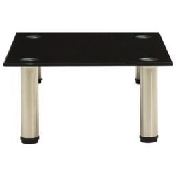 Berkfield Home TV Stand Black 40x35x17 cm Tempered Glass - Size: 40 x 35 x 17 cm - thumbnail 3