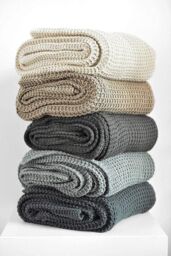 nielsen Alen Coarse Knitted Throw Blanket Cotton 150 x 200cm in Light Grey - Size: 150 cm x 200 cm - thumbnail 4
