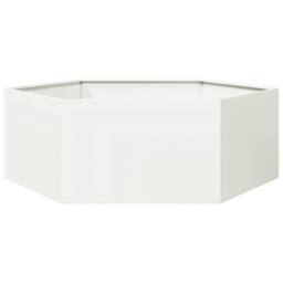 Berkfield Home Garden Planter White Hexagon 138x120x45 cm Steel - Size: 138 x 120 x 45 cm