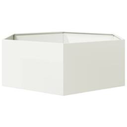 Berkfield Home Garden Planter White Hexagon 138x120x45 cm Steel - Size: 138 x 120 x 45 cm - thumbnail 5