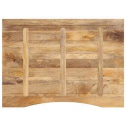 Berkfield Home Desk Top with Curve 110x80x2.5 cm Solid Wood Rough Mango in Brown - thumbnail 5