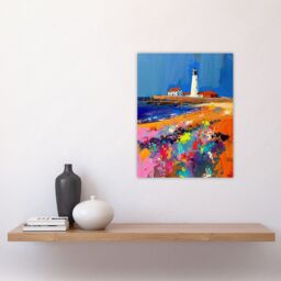 "Artery8 St Mary's Lighthouse Whitley Bay Palette Knife Wall Art Print - Size: W18"" x H24""" - thumbnail 4