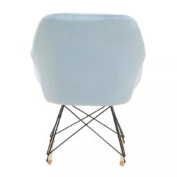 Orsina Small Velvet Rocking Chair, Versatile Velvet Desk Chair, Backrest Velvet Armchair, Accent Armchair in Blue - thumbnail 4