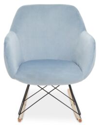 Orsina Small Velvet Rocking Chair, Versatile Velvet Desk Chair, Backrest Velvet Armchair, Accent Armchair in Blue - thumbnail 7