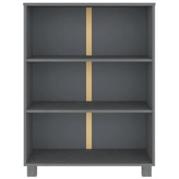 Berkfield Home Book Cabinet HAMAR Dark Grey 85x35x112 cm Solid Wood Pine - Size: 85 x 35 x 112 cm - thumbnail 3