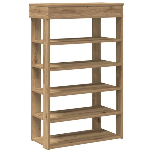Berkfield Home Shoe Rack Artisan Oak 60x30x98 cm Engineered Wood in Brown - Size: 60 x 30 x 98 cm - image 1