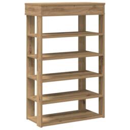 Berkfield Home Shoe Rack Artisan Oak 60x30x98 cm Engineered Wood in Brown - Size: 60 x 30 x 98 cm