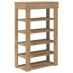 Berkfield Home Shoe Rack Artisan Oak 60x30x98 cm Engineered Wood in Brown - Size: 60 x 30 x 98 cm - thumbnail 6