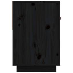 Berkfield Home TV Cabinet Black 90x40x60 cm Solid Wood Pine - Size: 90 x 40 x 60 cm - thumbnail 7