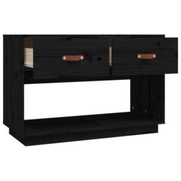 Berkfield Home TV Cabinet Black 90x40x60 cm Solid Wood Pine - Size: 90 x 40 x 60 cm - thumbnail 8
