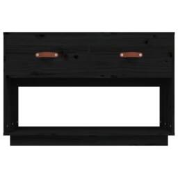 Berkfield Home TV Cabinet Black 90x40x60 cm Solid Wood Pine - Size: 90 x 40 x 60 cm - thumbnail 6