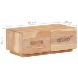 Berkfield Home Coffee Table 90x50x35 cm Solid Reclaimed Wood in Brown - Size: 90 x 50 x 35 cm - thumbnail 7