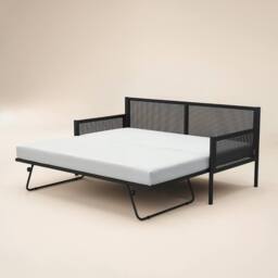 Flair Clay Metal Daybed with Trundle in Black - Size: Single - thumbnail 4