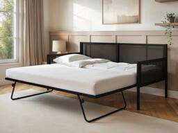 Flair Clay Metal Daybed with Trundle in Black - Size: Single - thumbnail 3
