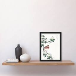 Artery8 Long Tailed Rosefinch Japanese Japan Framed Wall Art Print Numata Kashu - Size: A4 - thumbnail 4