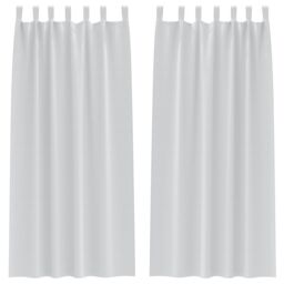 Berkfield Home Curtains with Curtains 2 pcs Pale grey 245 x 140 cm Polyester - thumbnail 2