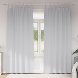 Berkfield Home Curtains with Curtains 2 pcs Pale grey 245 x 140 cm Polyester - thumbnail 1