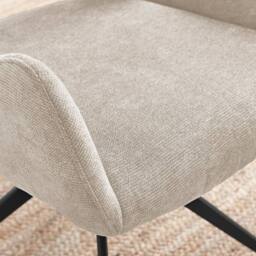 FurnitureboxUK Layla Cream Fabric Swivel Office Chair - thumbnail 4