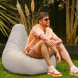 icon Recliner Indoor Outdoor Navy Blue Bean Bag Chair Pack of 2 in Stone - thumbnail 3