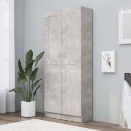 Berkfield Home Book Cabinet Concrete Grey 82.5x30.5x185.5 cm Engineered Wood - thumbnail 2