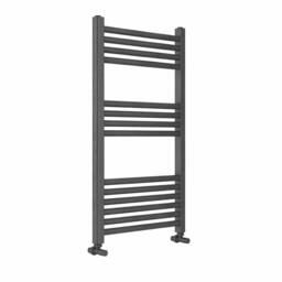 Bathroom Kingdom Omata Black Straight Heated Towel Rail 800x500mm - thumbnail 1