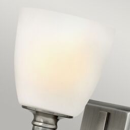 Netlighting Truman 1 Light Wall Light Antique Nickel Glass Shade E27 in Grey - thumbnail 4