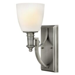 Netlighting Truman 1 Light Wall Light Antique Nickel Glass Shade E27 in Grey - thumbnail 1