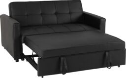 Furnishings For Less UK Astoria 2 Seater Faux Leather Sofa Bed Black - thumbnail 1
