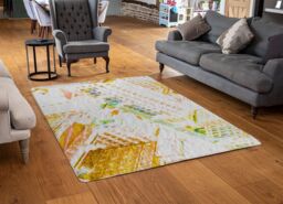 Benjamin Tate Design London Roof Tops Orange Rug in Natural - Size: Large - thumbnail 2