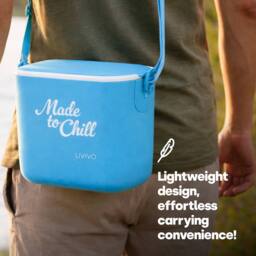 LIVIVO Cool Box 5L Lightweight Portable Foam Insulation Carrying Strap - Blue - thumbnail 5