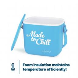 LIVIVO Cool Box 5L Lightweight Portable Foam Insulation Carrying Strap - Blue - thumbnail 4