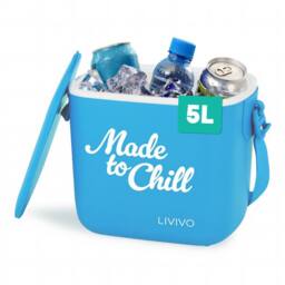 LIVIVO Cool Box 5L Lightweight Portable Foam Insulation Carrying Strap - Blue - thumbnail 1