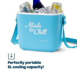 LIVIVO Cool Box 5L Lightweight Portable Foam Insulation Carrying Strap - Blue - thumbnail 3
