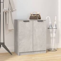 Berkfield Home Shoe Cabinet Concrete Grey 59x35x70 cm Engineered Wood - Size: 59 x 35 x 70 cm - thumbnail 2