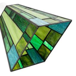 Happy Homewares Art Deco Tiffany Pendant Lighting Shade with Emerald & Green Panels - thumbnail 4