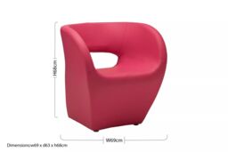 Orsina Hot Pink Leather Effect Chair, Backrest Bredroom Chair, Comfortable Living room Chair - thumbnail 3