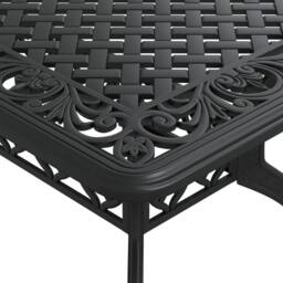 Berkfield Home 5 Piece Garden Dining Set Black Cast Aluminium - thumbnail 6
