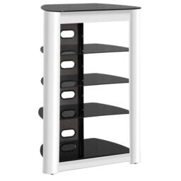 Centurion Supports ZINNIA 5-Shelf Flat Screen TV/Hi-Fi/AV Rack Glass Multimedia Stand - thumbnail 4
